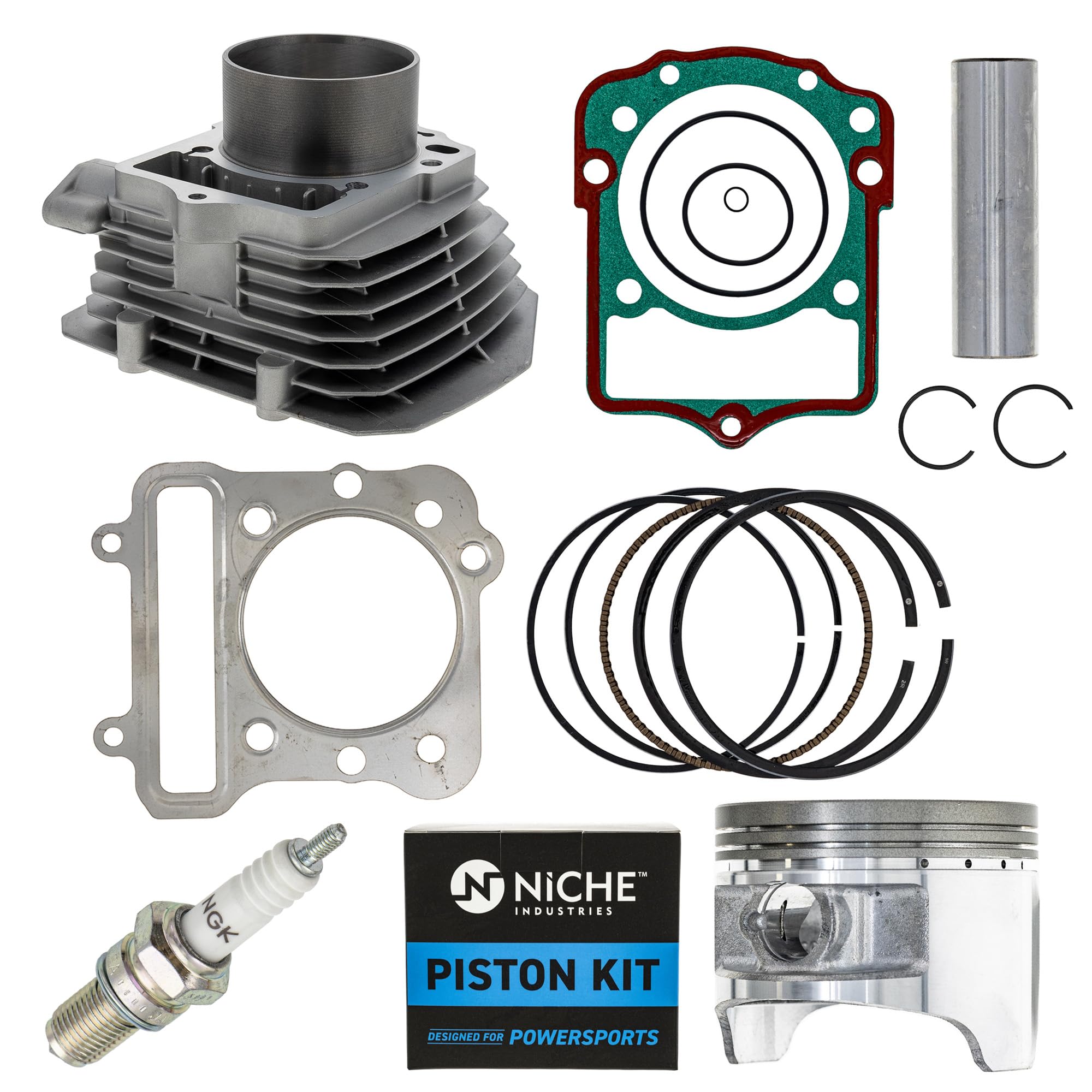 NICHE Cylinder Piston Gasket Kit for Kawasaki 1989-1992 Bayou 300